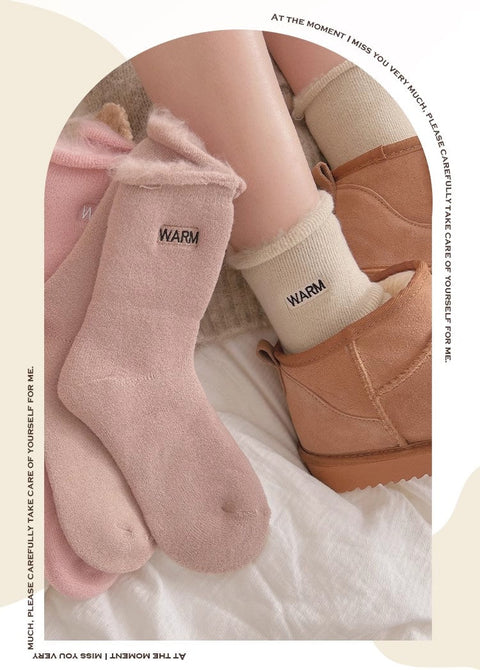 Gestickte Schneesocken, mittellange Kindersocken, bodenlange Herbst- und Wintersocken aus reiner Baumwolle, m1915010464 