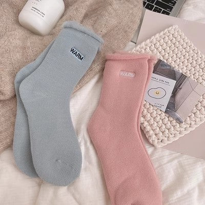 Gestickte Schneesocken, mittellange Kindersocken, bodenlange Herbst- und Wintersocken aus reiner Baumwolle, m1915010464 