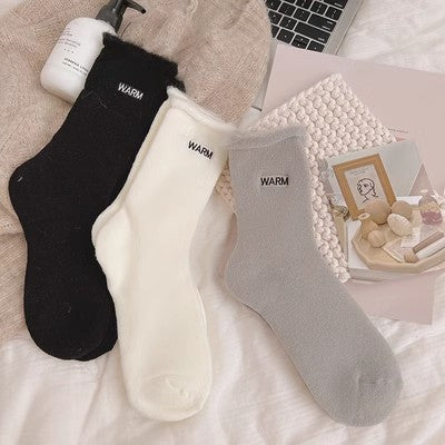 Gestickte Schneesocken, mittellange Kindersocken, bodenlange Herbst- und Wintersocken aus reiner Baumwolle, m1915010464 